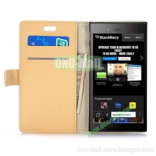 Cloth Texture Flip Stand Leather case for blackberry z3 with Magnetic